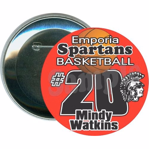 High School Basketball (Personalized) , School Button