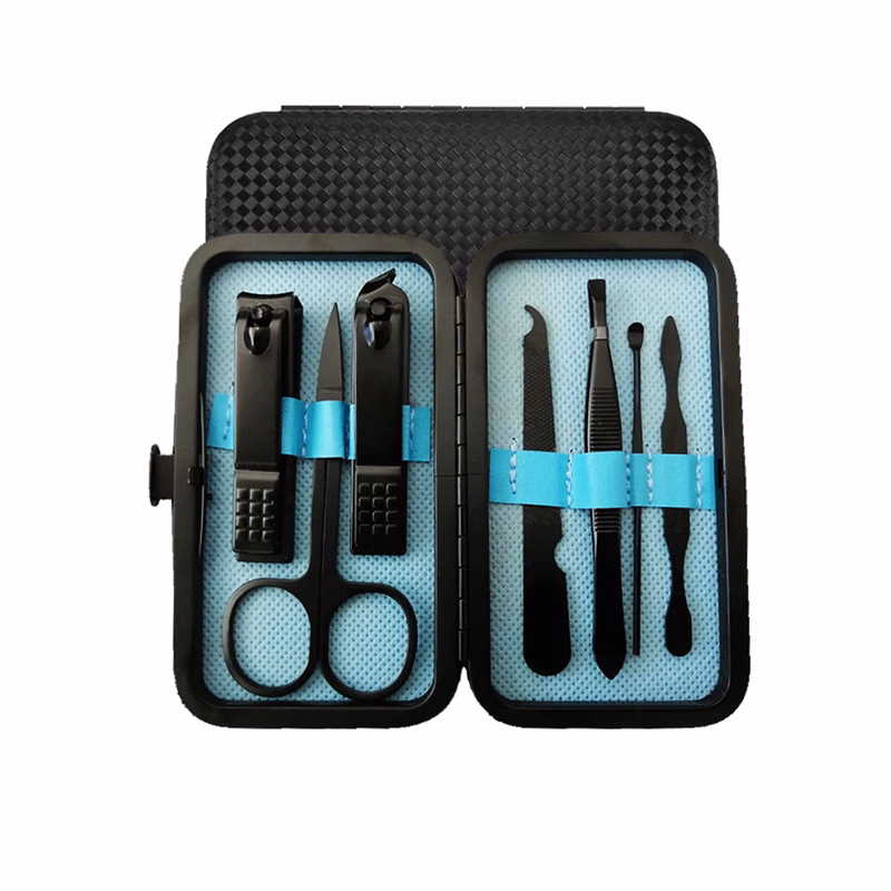 High Quality 7 in 1 Make Up Manicure Set with Black PU Case