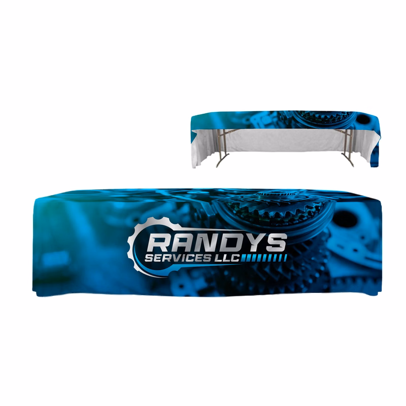 8 ft. 3 Sided PolyPoplin Table Cover (Dye Sub Full Cloth)