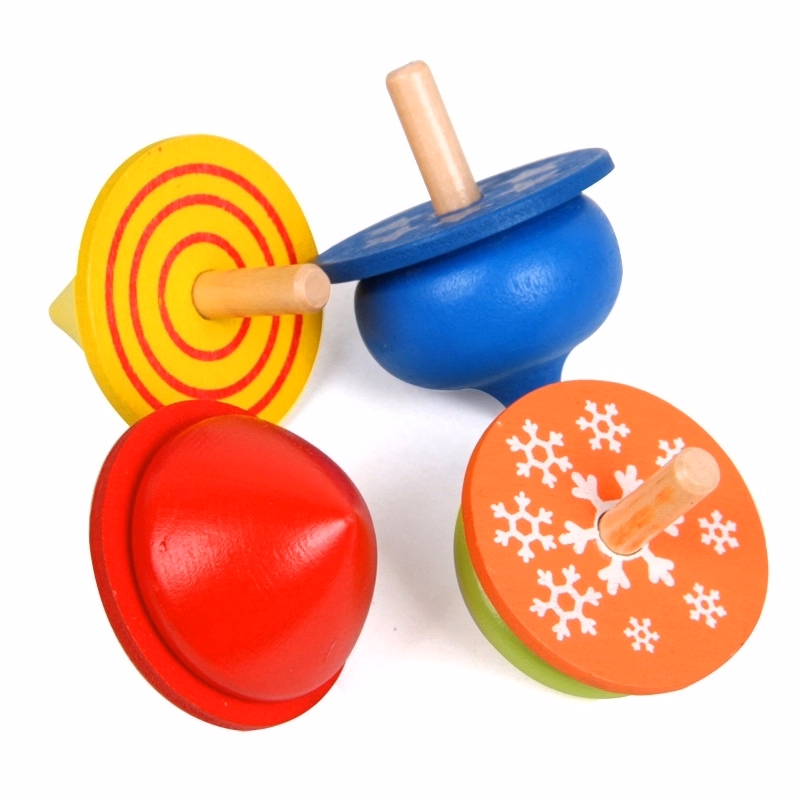 4 Pcs Set Mini Wooden Spinner