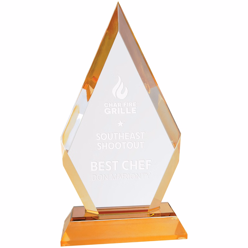 8" Gold Frosted Base Diamond Award