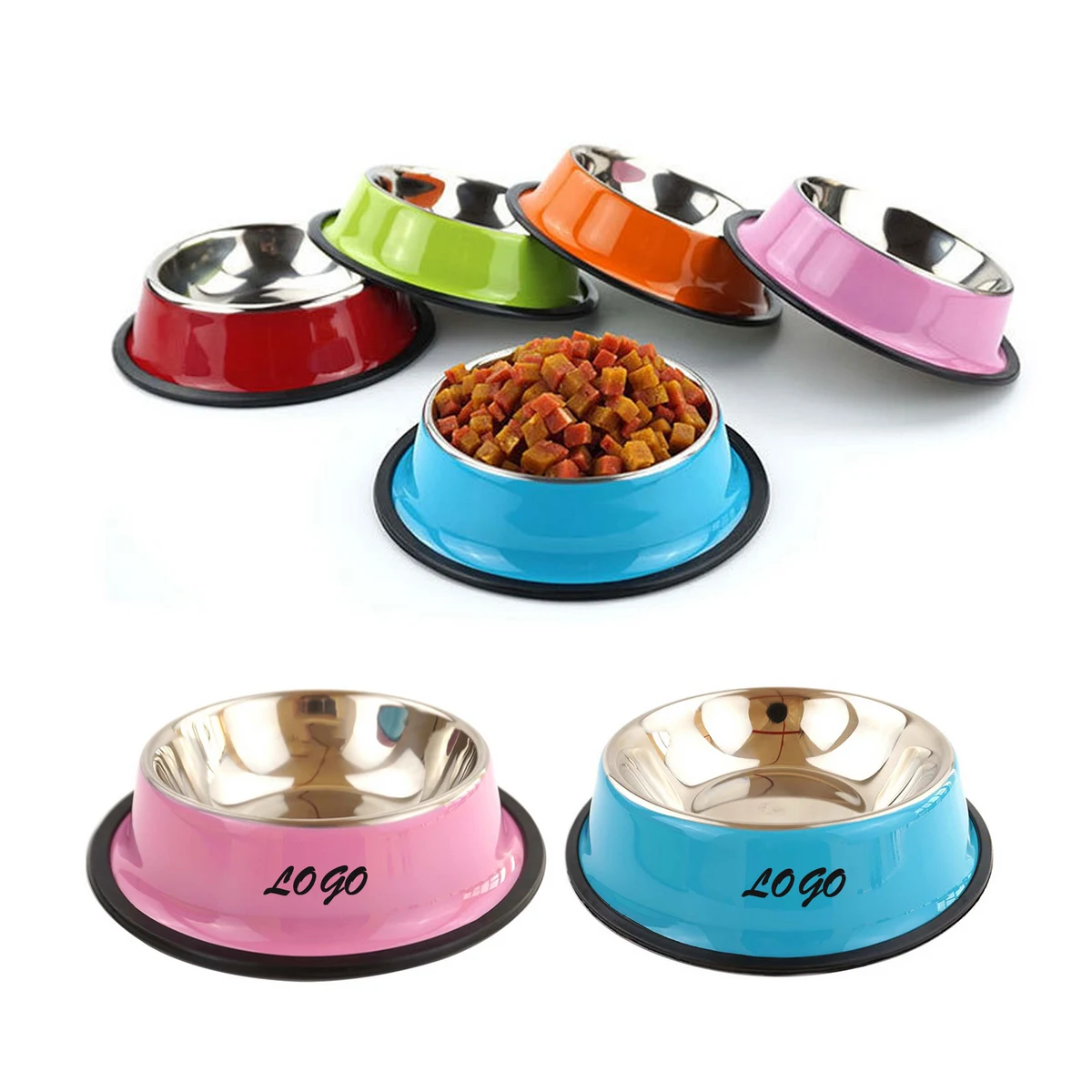 Anti-slip Widened Base Stainless Steel Dog Bowl 1