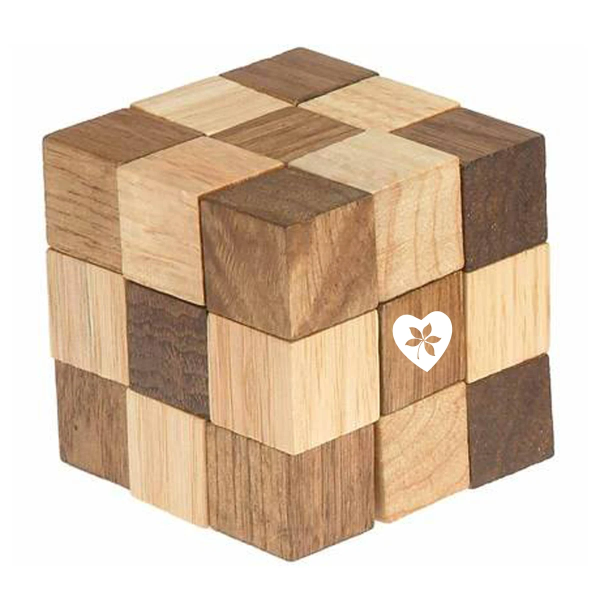 3" Cube Chain Wooden Puzzle 1