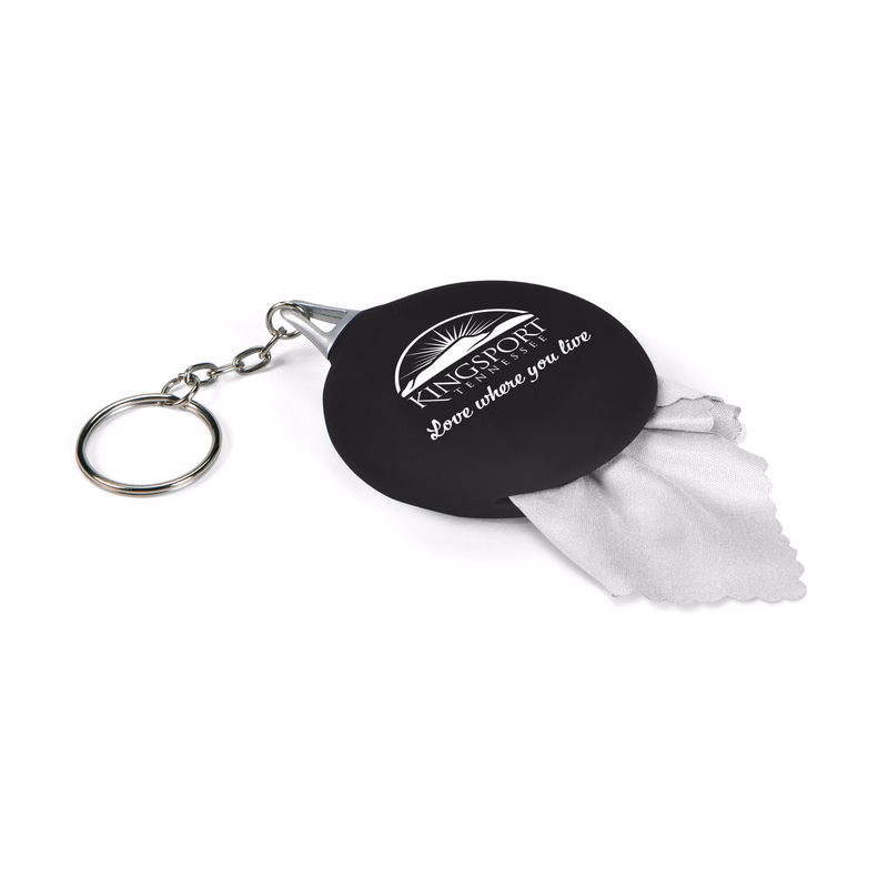 Unprinted Premium Opper Fiber Cloth w/Big Mouth Key Chain - Rush Production