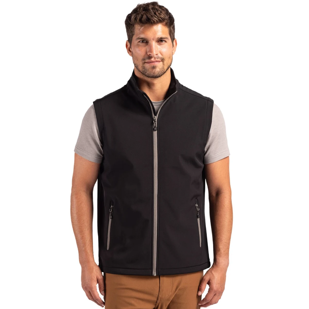 Clique Tempo Recycled Stretch Softshell Mens Full Zip Vest 1