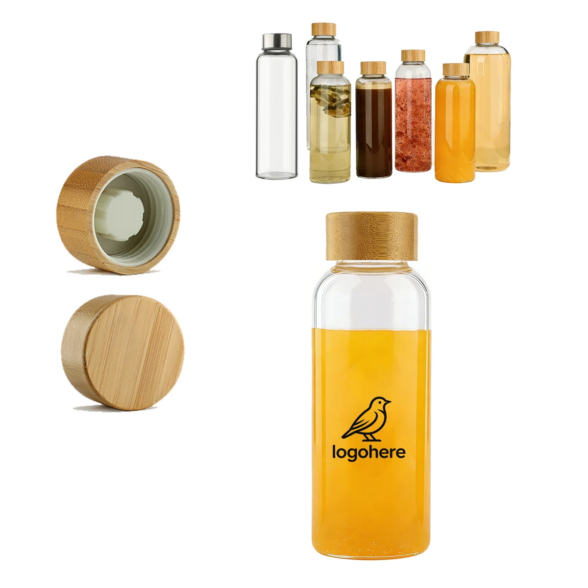Insulated Borosilicate Glass Water Bottle Set 1