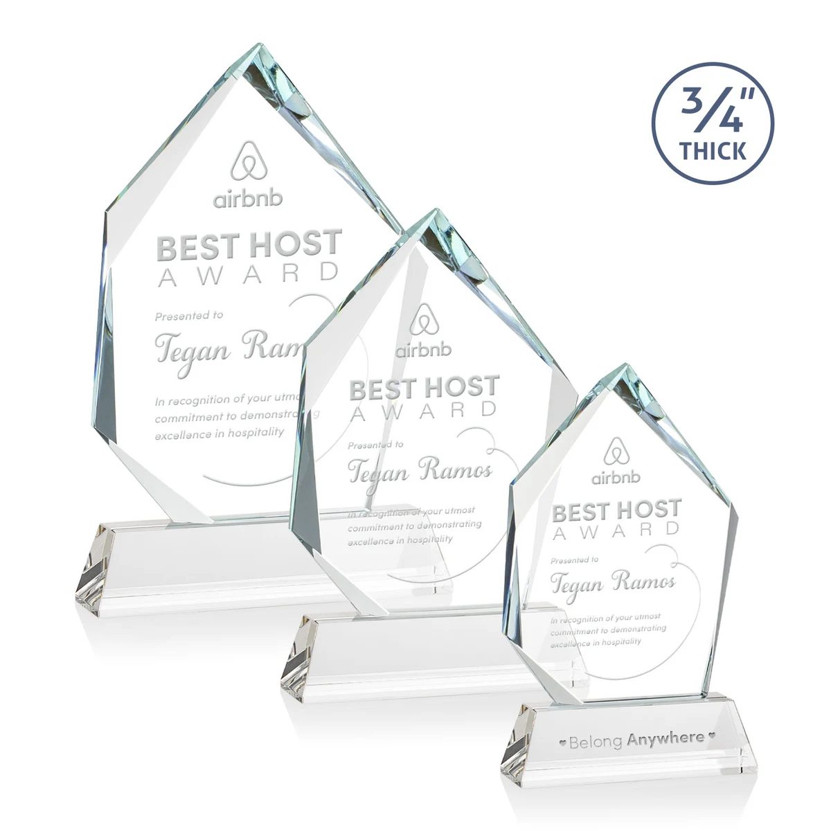 Deerhurst Ice Peak Award on Newhaven - Starfire, custom award with logo imprint 1