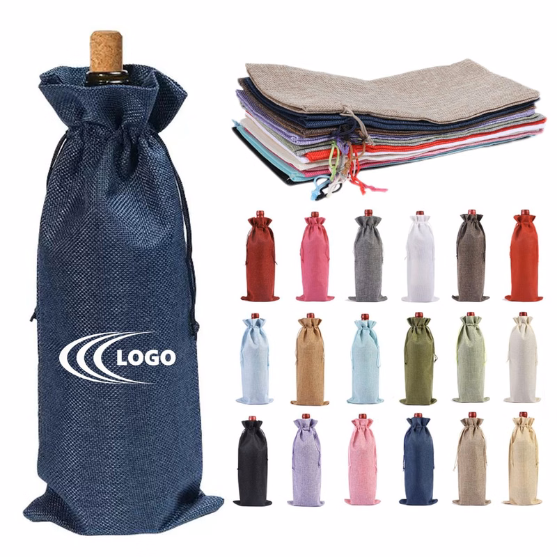 MOQ 20 Custom Drawstring Wine Bottle Bag