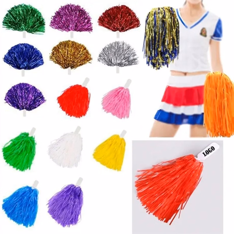 Cheerleading Pom Poms with Plastic Handle
