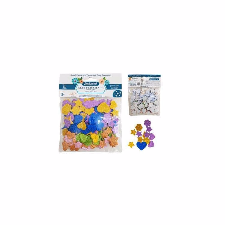 Foam Craft Stickers - Glitter Shapes