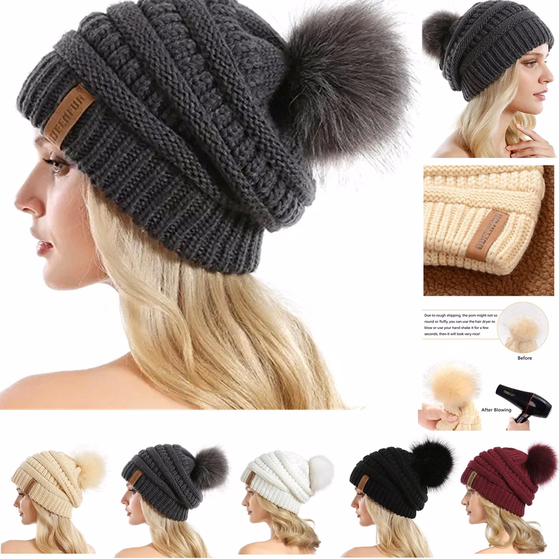 Women Knit Slouchy Beanie Chunky Baggy Hat