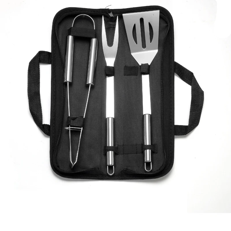 3-Piece Stainless Steel BBQ Grill Tool Set 1