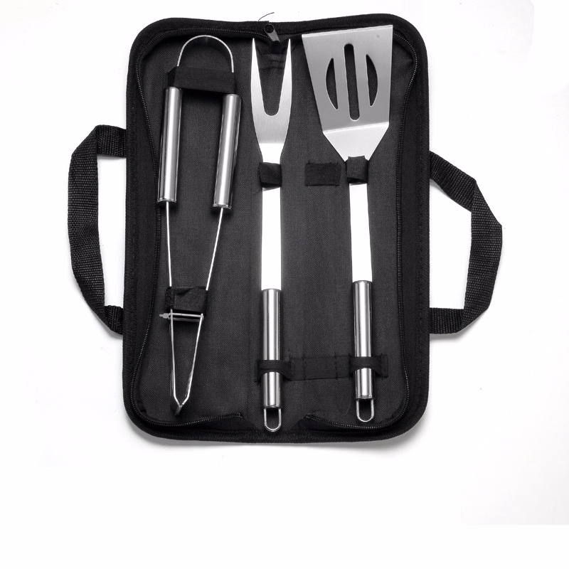 3-Piece Stainless Steel BBQ Grill Tool Set