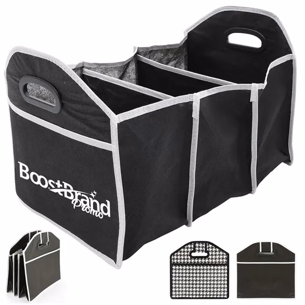 Custom Foldable Multi-Compartment Car Trunk Organizer — Auto Storage Promo
