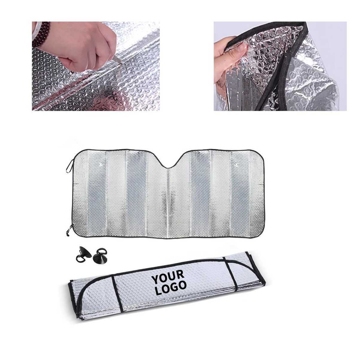 Thick Five Layer Reflective Car Windshield Sunshade 57.1" x 27.4" 1