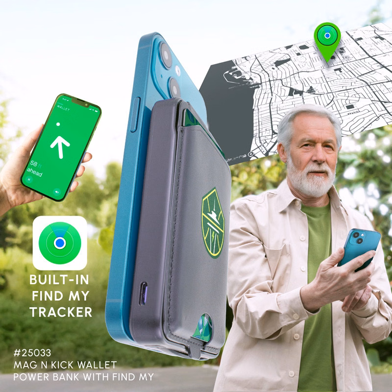 Mag-N-Kick™ Wallet Power Bank with Find My