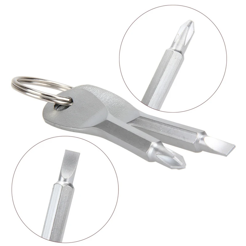 2pcs Mini Portable Multifunction Keychain Screwdriver Gadget 1