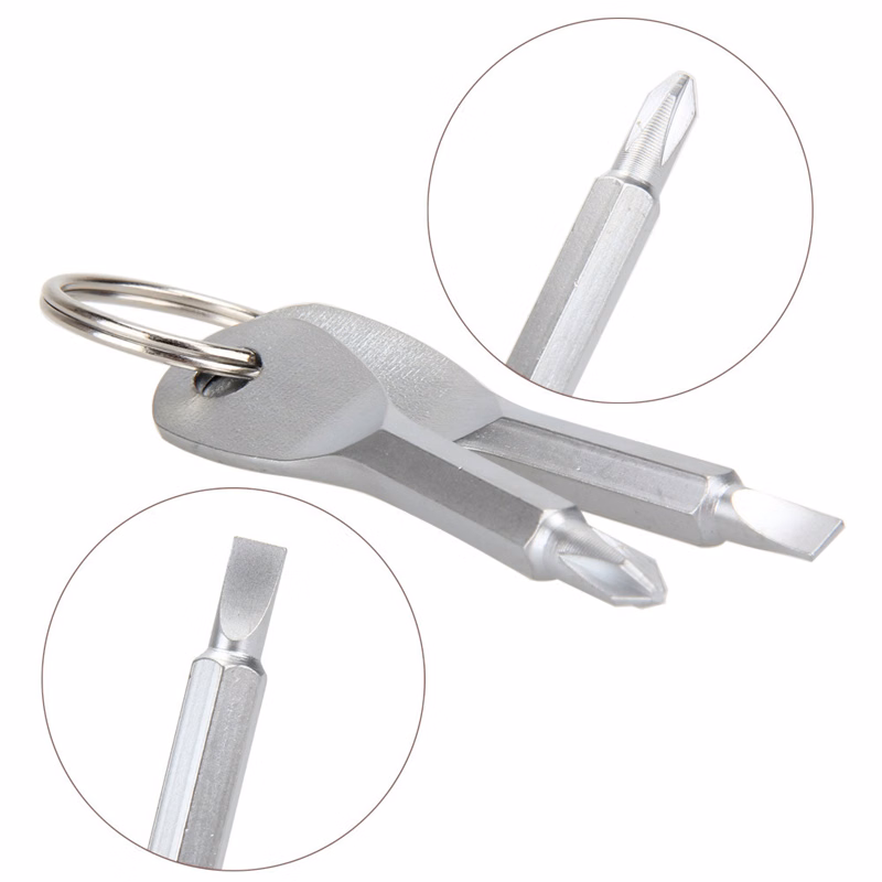 2pcs Mini Portable Multifunction Keychain Screwdriver Gadget