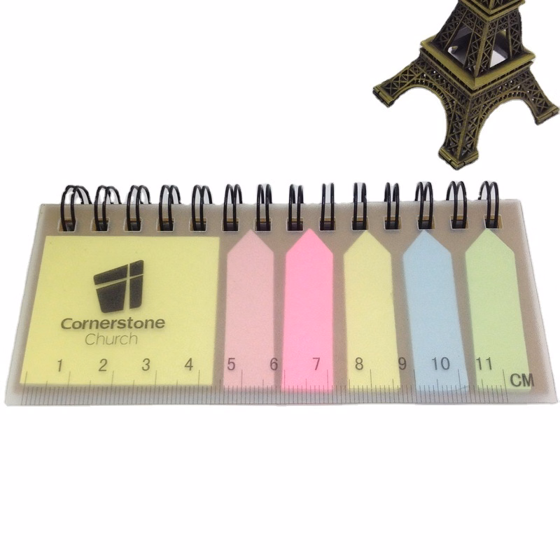 Recycled Cardboard Meeting Notebook with Sticky Notes