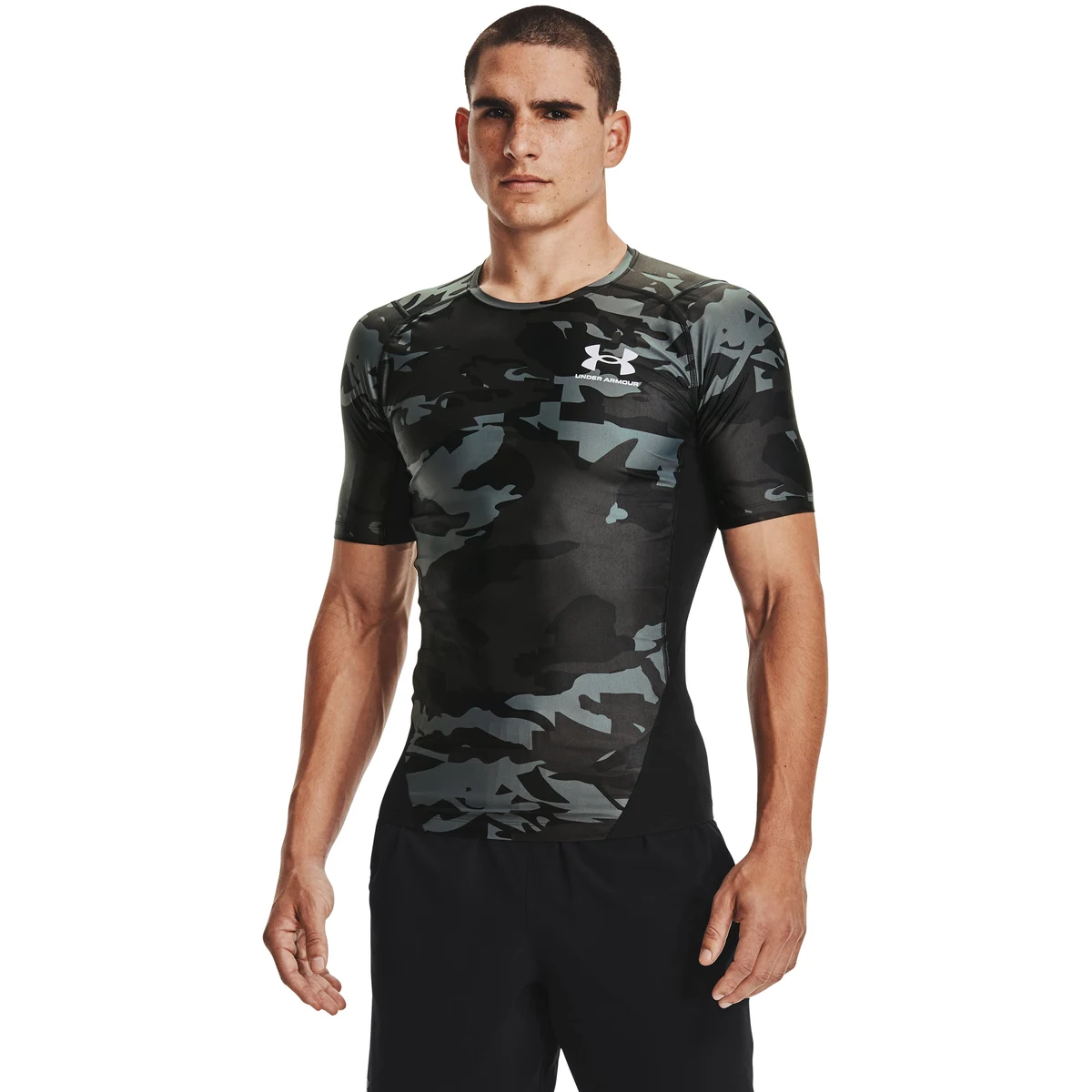 UA Iso-Chill Printed Men's Compression Short Sleeve, custom athletic wear with logo imprint 1
