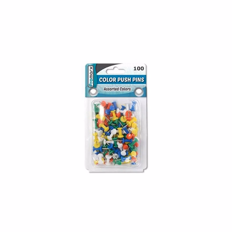Push Pins - Assorted 100 Count