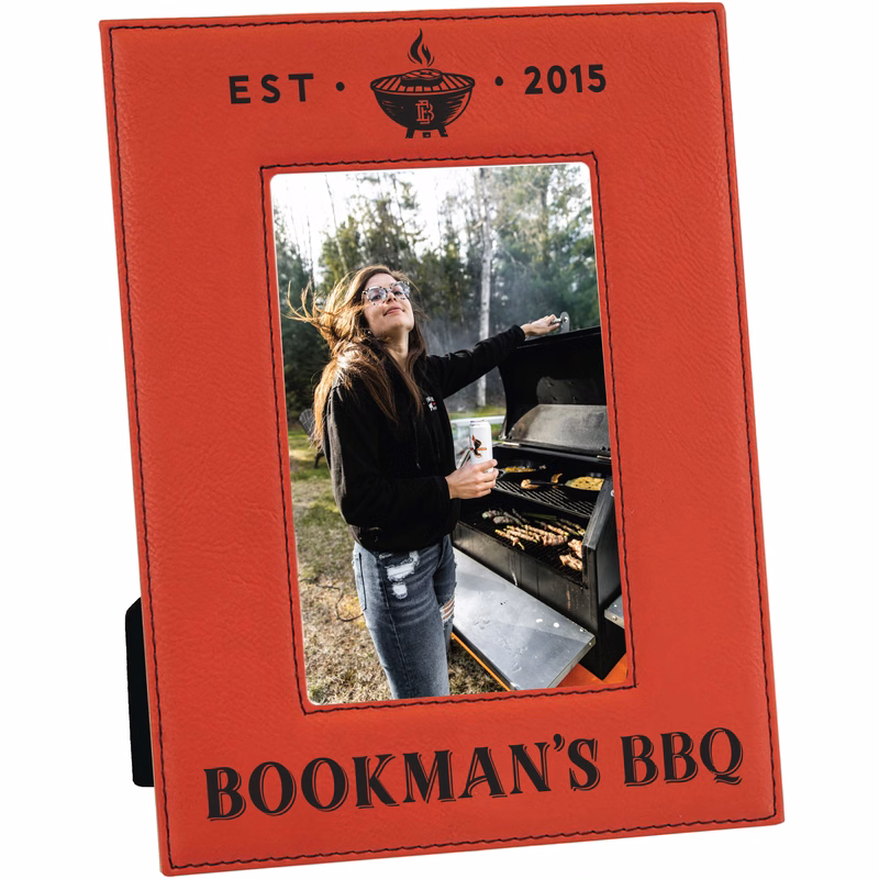 4" x 6" Red Leatherette Photo Frame