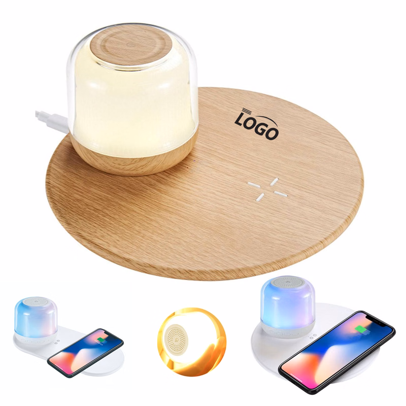 Wireless Fast Charging Station with Night Light and  Speaker