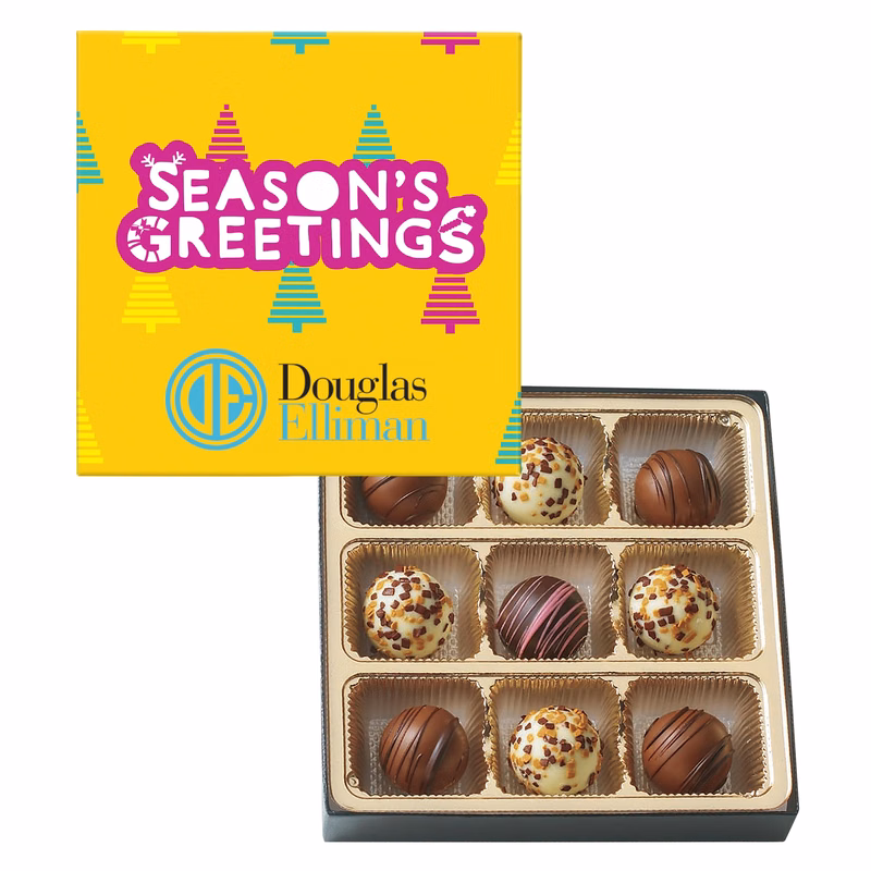Truffle Gift Box Full Color Lid with 9 Truffles