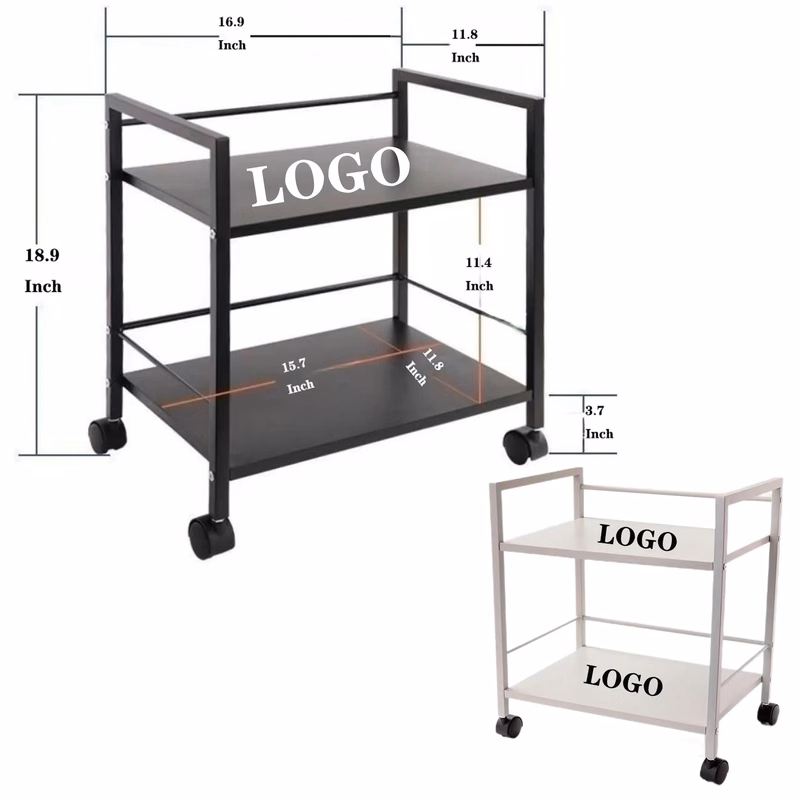 MOQ 20 Double-Layer Trolley with Wheels Storage Rack