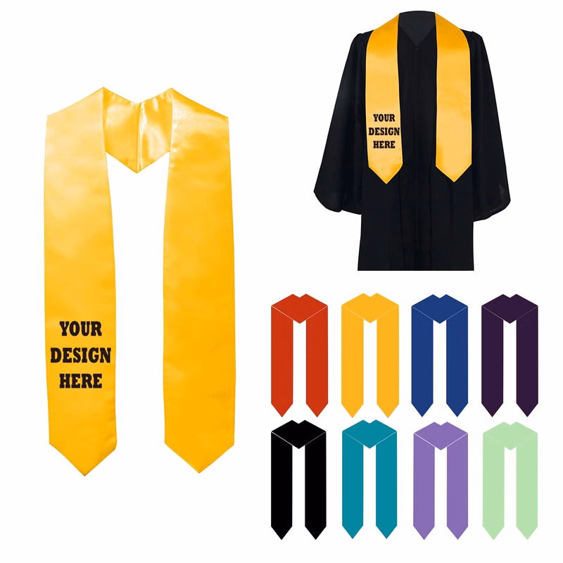 Unisex Adult Plain Graduation Stole Sash 60"
