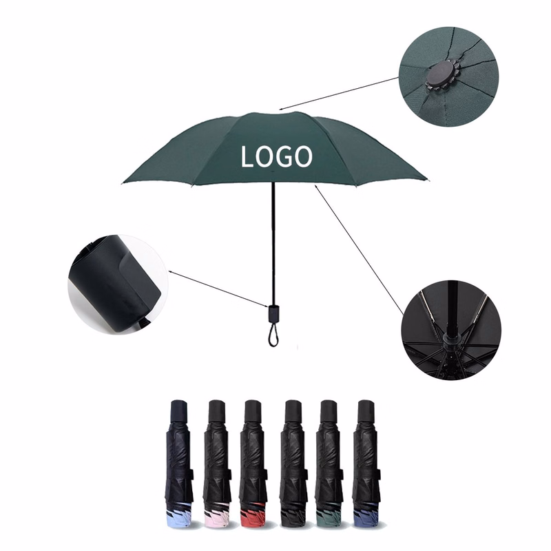 Textured Fabric Foldable Sun Umbrella