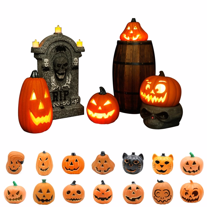 Halloween LED Battery Orange Pumpkin Lantern Lights