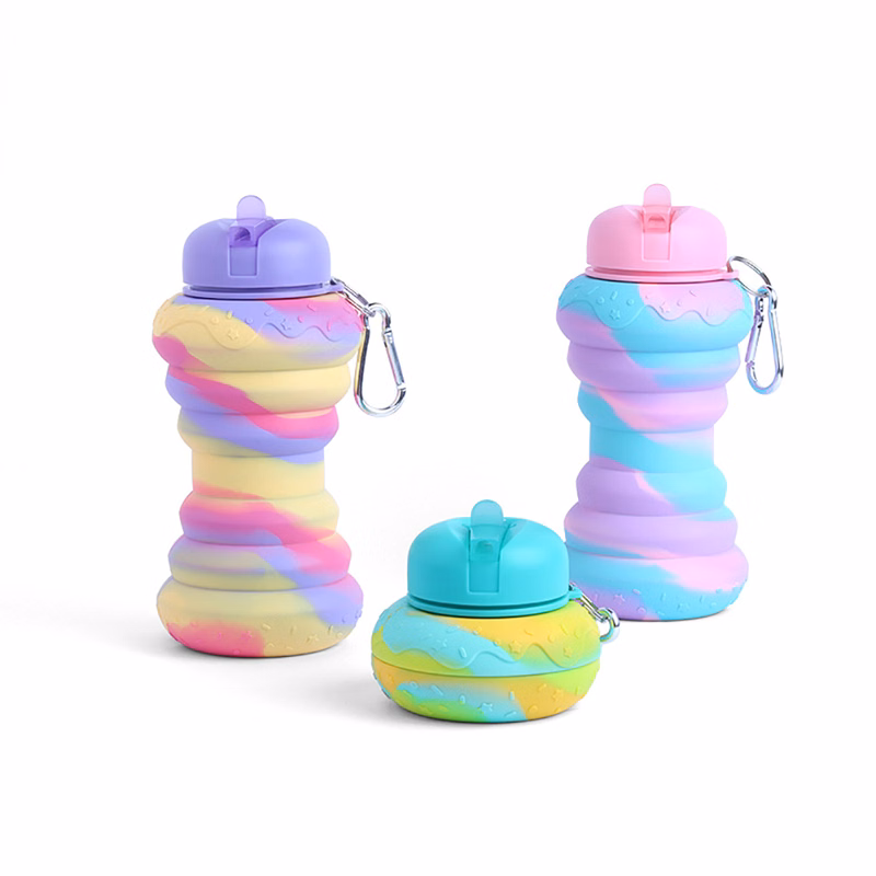 16 oz Silicone Creative Gradient Foldable Bottle