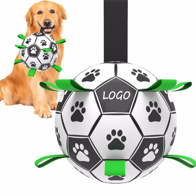 6" Dog Toys Soccer Ball with Straps
