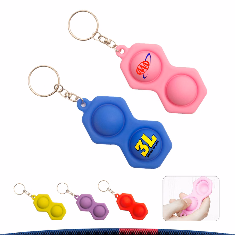 Panic Push Pop Bubble Keychain