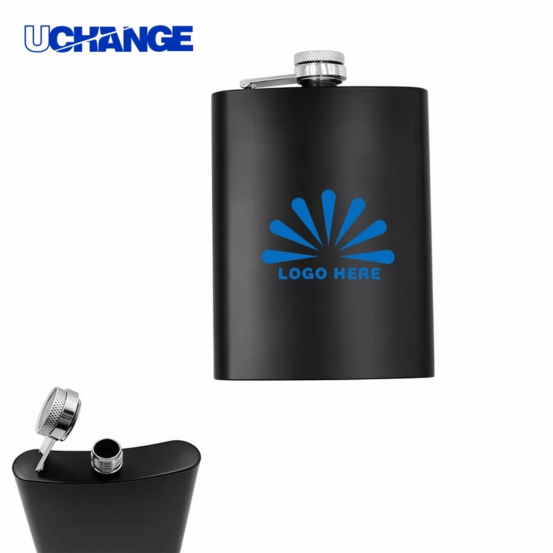 Laser Engraved Stainless Steel Hip Flask Container (8oz)