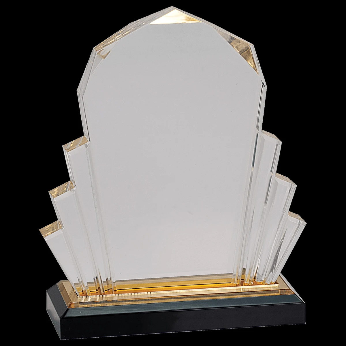 6" X8"GOLDFACETEDACRYLIC TROPHY 1