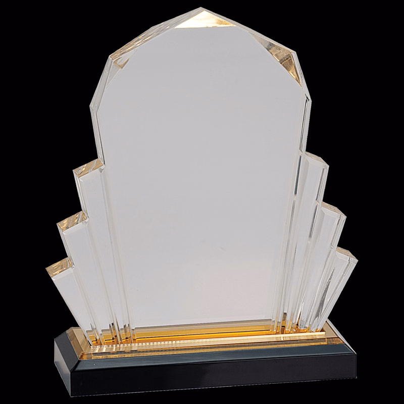 6" X8"GOLDFACETEDACRYLIC TROPHY