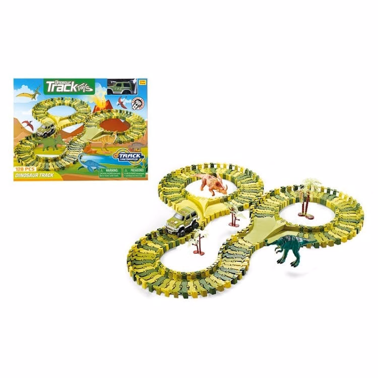 Dinosaur Track Toy Sets - 24.5" 128 Pieces