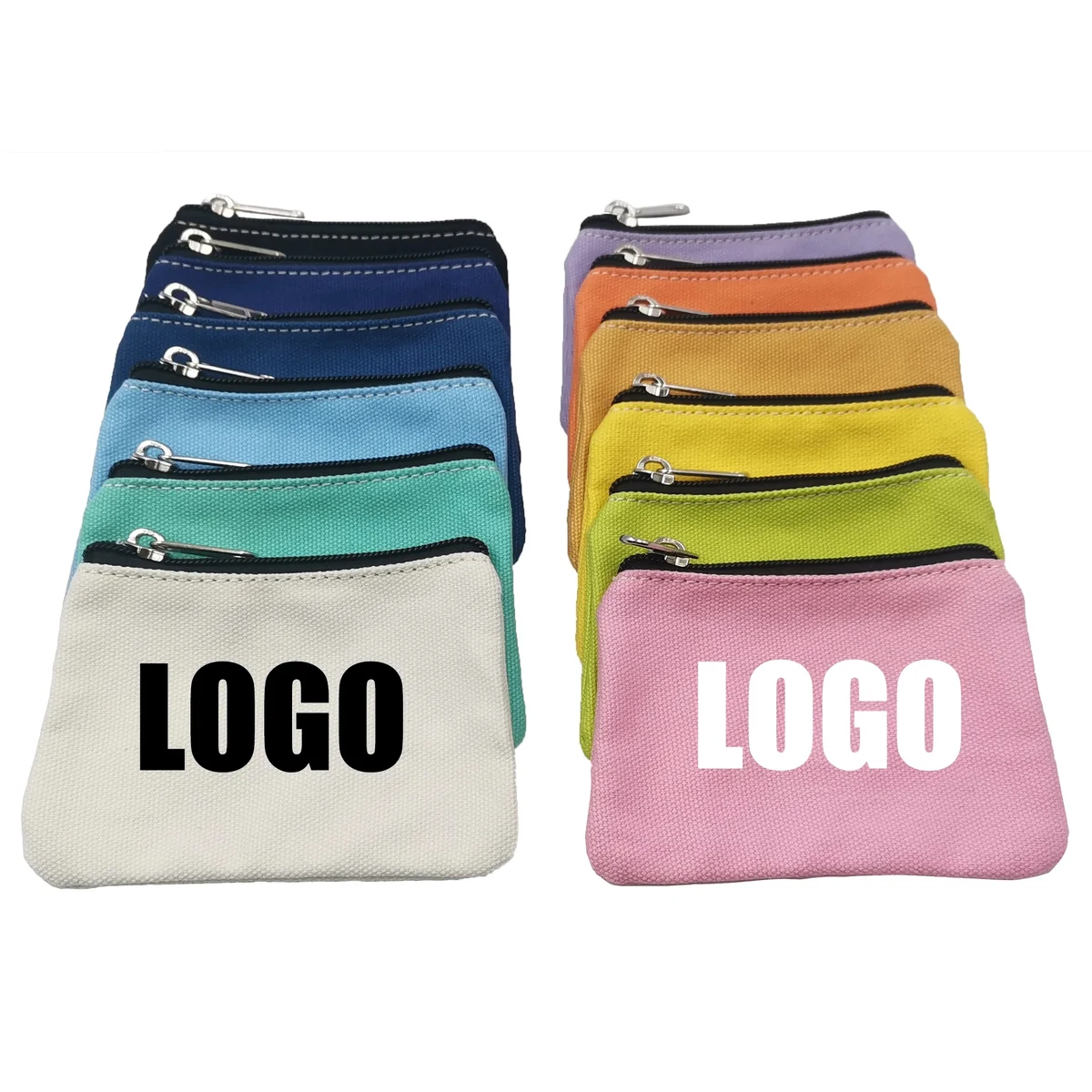 Canvas Small Zipper Blank Coin Purses Pouches 1