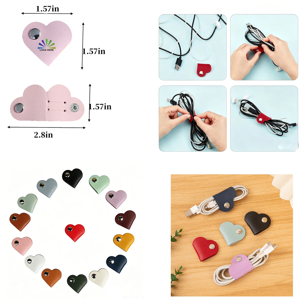 PU Leather Cord Cable Keeper 1
