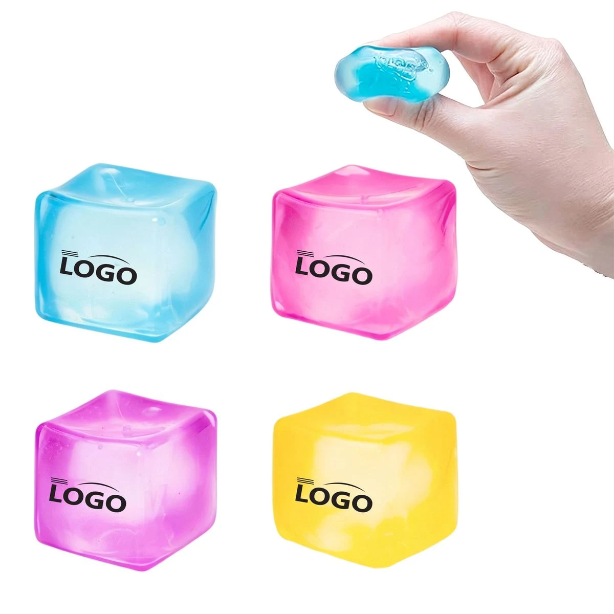 2" x 2" Stress-Relief Ice Cube Squeeze Toy MOQ 50 1