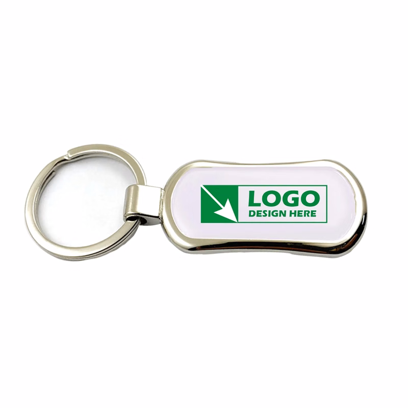 Zinc Alloy Keychain with Domed Decal Insert MOQ 100PCS