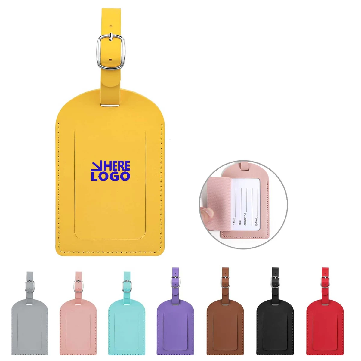 MOQ50 Leather Luggage Tags 1