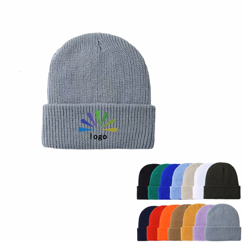 Soft Acrylic Knit Cuffed Winter Beanie Hat