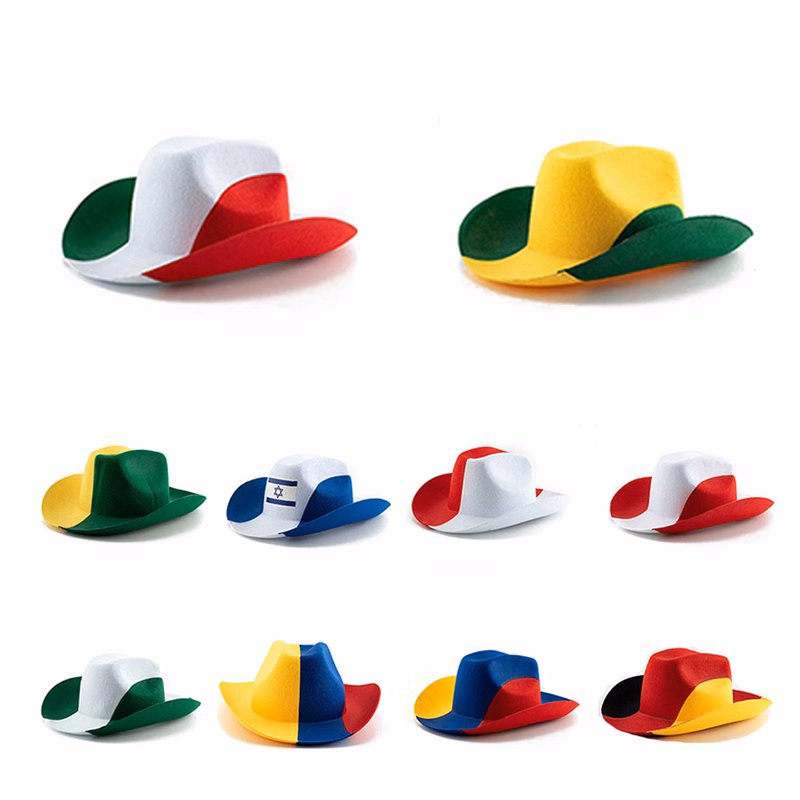 Qatar World Cup National Flag Football Fans Customized Cowboy Hat