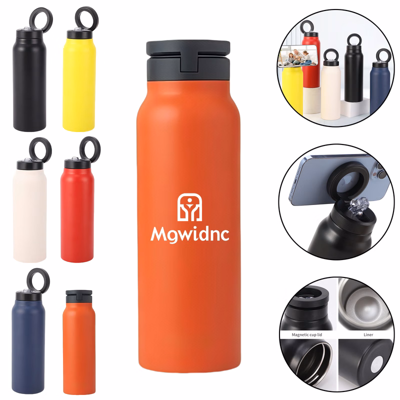 Magnetic Stainless Steel Insulated Cup with Phone Holder