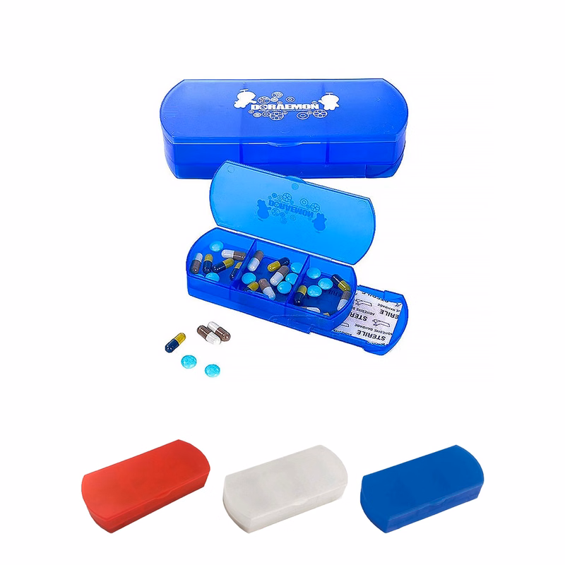 Moq25 3 Compartment Pill Box With Adhesive Bandage
