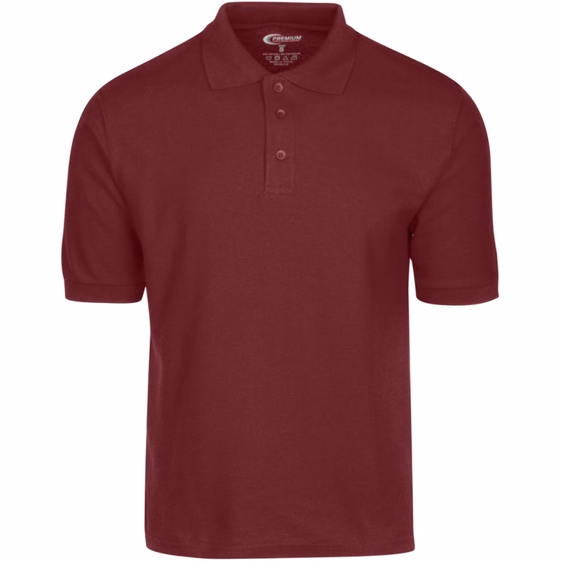 Men's Polo Shirts - Burgundy Small Moisture Wicking