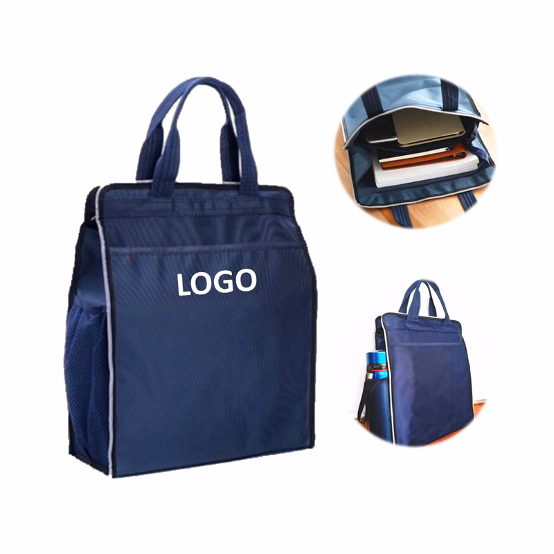 Portable Canvas Document Bag With Side Pocket